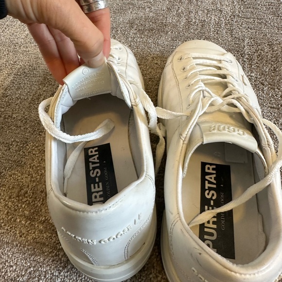 Golden Goose PURESTAR White Leather Sneakers - Picture 4 of 5